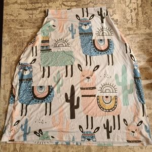 NWOT Baby Carseat Canopy Cover Breastfeeding Cover - Cartoon Cactus Llama Tribe